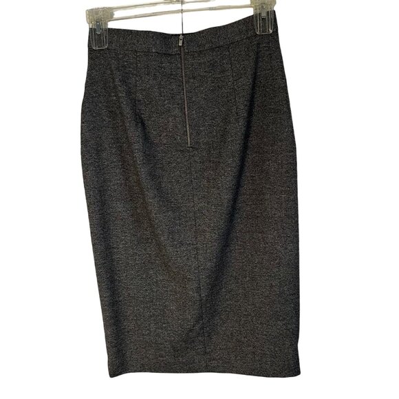 Banana Republic Women's Gray Midi Pencil Skirt Lined SZ 6 Side Slit Zip Accent - Picture 2 of 10